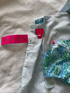 Lilly Pulitzer Light Blue, Green & White Printed Sundress